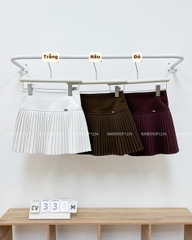 Chân Váy Số 334-M 6920 Ngắn Dạ Xếp Ly Nơ