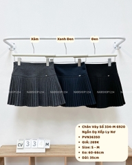 Chân Váy Số 334-M 6920 Ngắn Dạ Xếp Ly Nơ