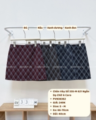 Chân Váy Số 335-M 621 Ngắn Dạ Chữ A Caro