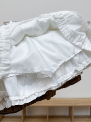 Chân Váy Số 337-U 1597 Ngắn Nhung Tầng Nơ Eo