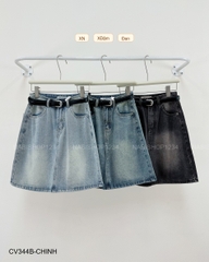 Chân Váy Số 344-B 9168 Lửng Jean Trơn + Nịt