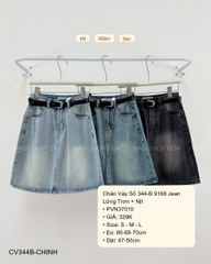 Chân Váy Số 344-B 9168 Lửng Jean Trơn + Nịt