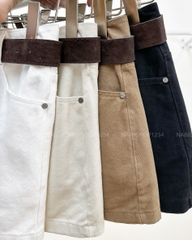 Chân Váy Số 346-B 3371 Ngắn Kaki 4 Đai + Nịt