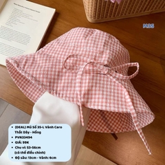 (DEAL) Mũ Số 35-L Vành Caro Thắt Dây