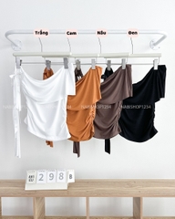 Áo Kiểu Số 298-B 6054 Lệch Vai Tay Nơ