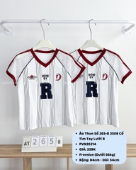 Áo Thun Số 265-B 3508 Cổ Tim Tay Lưới R