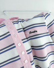Áo thun Số 257-B 6397 TN Polo Kẻ Chữ Breathe