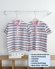 Áo thun Số 257-B 6397 TN Polo Kẻ Chữ Breathe