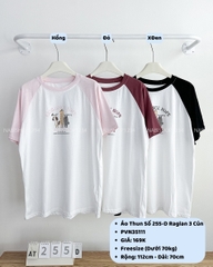 Áo Thun Số 255-D 6025 TN Raglan 3 Cún