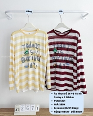 Áo Thun Số 267-B 6313 TD Kẻ Today+3 Sticker