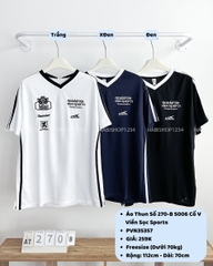 Áo Thun Số 270-B 5006 Cổ V Viền Sọc Sports