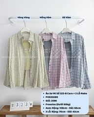 Áo Sơ Mi Số 323-B 7032 TD Caro Nhỏ + 3 Lỗ Make