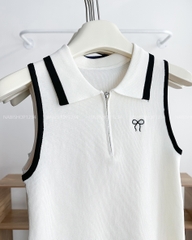 Áo Len Số 117-D PoLo SN Thêu Nơ