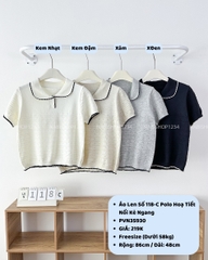 Áo Len Số 118-C Polo Hoạ Tiết Nổi Kẻ Ngang
