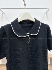 Áo Len Số 118-C Polo Hoạ Tiết Nổi Kẻ Ngang