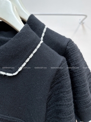 Áo Len Số 118-C Polo Hoạ Tiết Nổi Kẻ Ngang