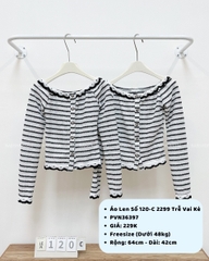 Áo Len Số 120-C 2299 Trễ Vai Kẻ