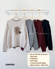 (G30K) Áo Len Số 132-D TD Cún Đính Hoa