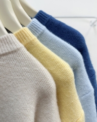 (G30K) Áo Len Số 135-D TD Trơn Tag Cổ Lai Bo