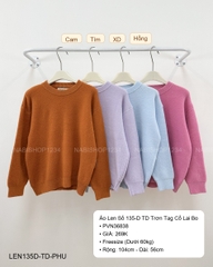 (G30K) Áo Len Số 135-D TD Trơn Tag Cổ Lai Bo