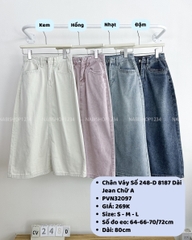 Chân Váy Số 248-D 8187 Dài Jean Chữ A