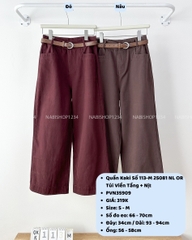 Quần Kaki Số 113-M 25081 NL OR Túi Viền Tầng + Nịt