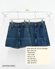 Quần Short Số 167-B 7338 Ngố Jean Thêu Túi