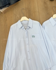 S20 Áo Sơ Mi Số 252-D 0023 TD Thêu Nơ Đôi