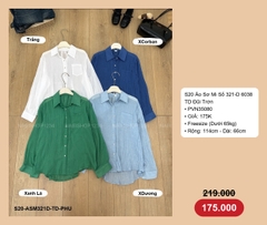 S20 Áo Sơ Mi Số 321-D 6038 TD Đũi Trơn