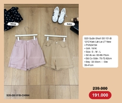 S20 Quần Short Số 151-B 1212 Kaki Lật Lai LT New
