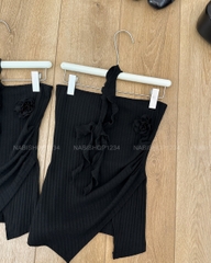 SC99K Áo Kiểu Số 174-D 3127 Quây Đính Hoa Kèm Dây