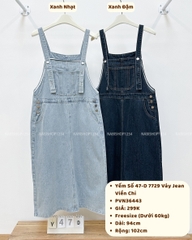 Yếm Số 47-D 7729 Váy Jean Viền Chỉ
