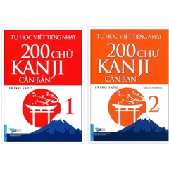 Combo Tự Học Viết Tiếng Nhật 200 Chữ Kanji Căn Bản Tập 1 + Tập 2 - First News 132k