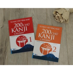 Combo Tự Học Viết Tiếng Nhật 200 Chữ Kanji Căn Bản Tập 1 + Tập 2 - First News 132k