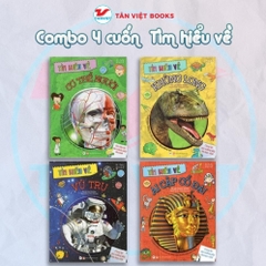 Combo 4c Bộ Sách Tìm Hiểu Về Cơ Thể Người + Khủng Long + Vũ Trụ + Ai Cập Cổ Đại (Bìa cứng, in màu, 5-10 tuổi) - Tân Việt 420k