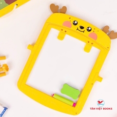 Bảng vẽ nam châm 2 mặt cho bé (24 chi tiết) - Tặng kèm phấn, bút, bảng sticker chữ số nam châm - Tân Việt 320k