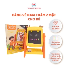 Bảng vẽ nam châm 2 mặt cho bé (24 chi tiết) - Tặng kèm phấn, bút, bảng sticker chữ số nam châm - Tân Việt 320k