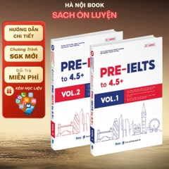 Pre - Ielts to 4.5+ nền tảng để bắt đầu luyện IELTS (Combo 2c Vol 1 + Vol 2) - Moonbook 300k