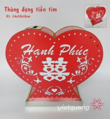 Thùng phong bì trái tim đỏ Alu đơn có đế
