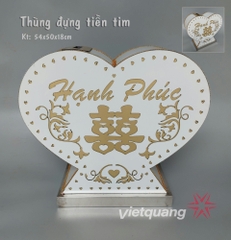 Thùng phong bì trái tim trắng Alu đơn có đế
