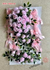Bảng hoa xe dâu màu hồng nơ hồng