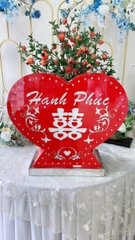 Thùng phong bì trái tim đỏ Alu đơn có đế