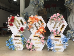 Thùng phong bì lục lăng hoa xanh dương
