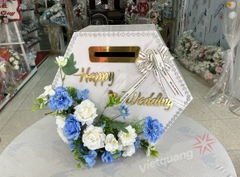 Thùng phong bì lục lăng hoa xanh dương
