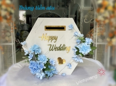 Thùng phong bì lục lăng hoa xanh dương