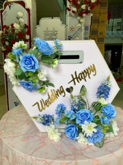 Thùng phong bì lục lăng hoa xanh dương