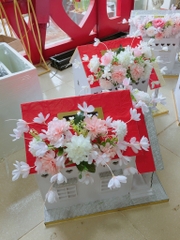 Thùng phong bì ngôi nhà 2 mái thường màu đỏ