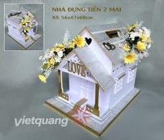 Thùng phong bì ngôi nhà 2 mái cườm trắng