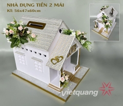 Thùng phong bì ngôi nhà 2 mái cườm trắng