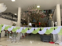 May cung nữ hoàng vải nhúng kim tuyến xanh cốm